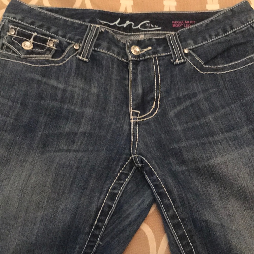 INC Jeans Blue Regular Fit Boot Leg Sz 6 - Picture 5 of 5